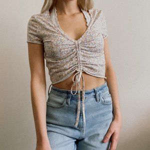 Ruffled Floral Shirt